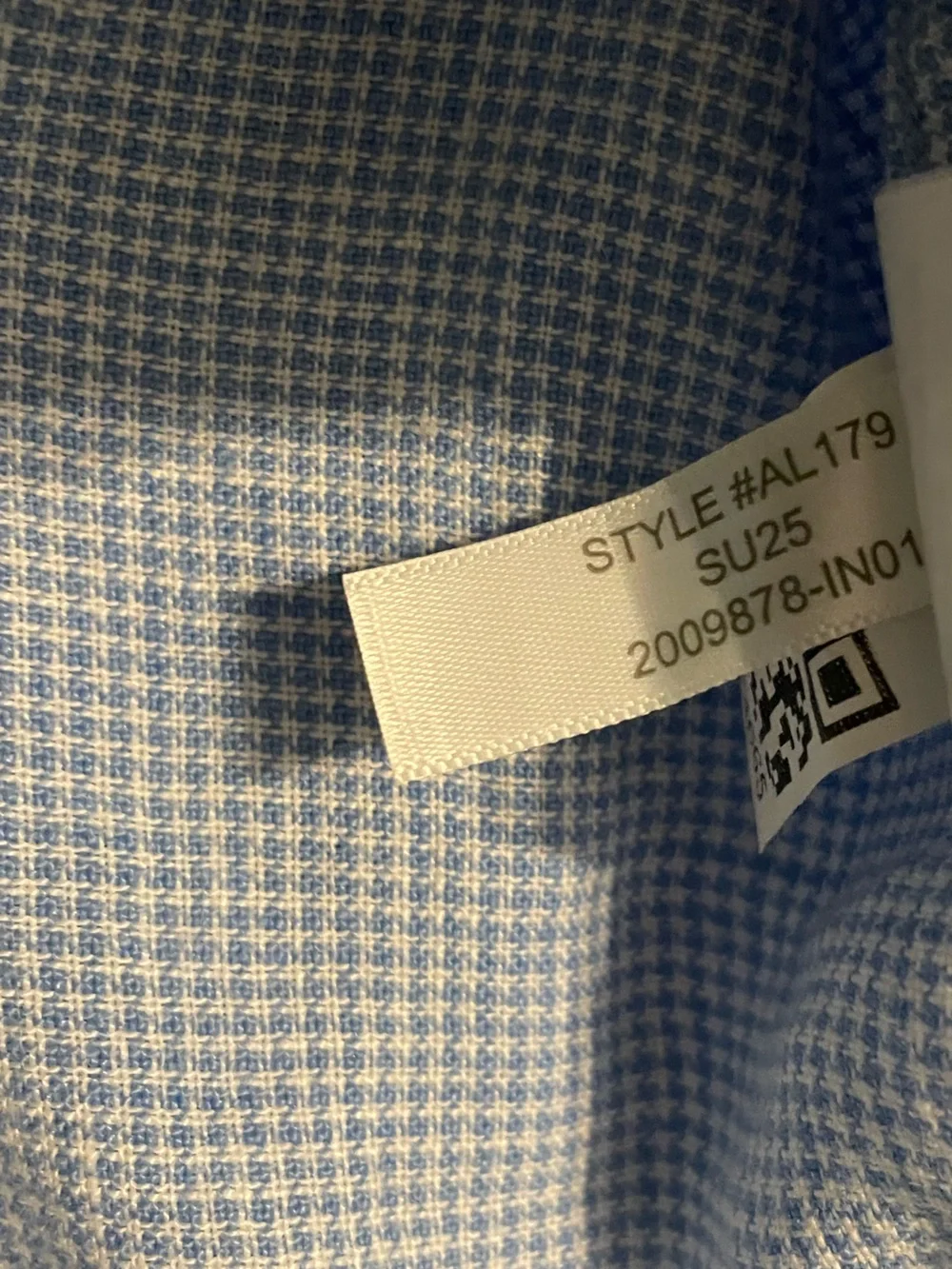 J. Crew Linen Blend Button Down Shirt Men's Size Medium Blue Houndstooth